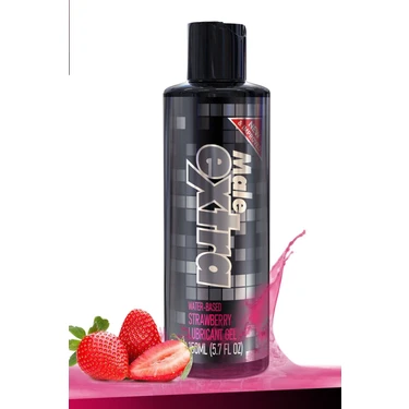 Male Extra Çilek Aromalı Su Bazlı Kayganlaştırıcı Jel 150 ml – Uzun Süre Nemlendiren, Hassas Cilt