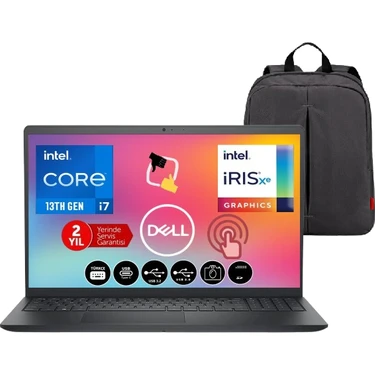 Dell Inspiron 3530 Intel Core İ7-1355U 16GB 1tb SSD Fhd 15.6" Dokunmatik Windows 11 Pro Taşınabilir