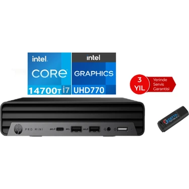 Hp Pro Mini 400 G9 Intel Core İ7-14700T 96GB Ddr5 512GB SSD WINDOWS11HOME Mini Masaüstü Bilgisayar