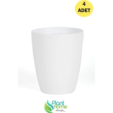 Plant Home Power Mix Dekoratif Beyaz Orkide Saksısı - 4 Adet Set Fiyatlı -12 Pot Üretim Saksısına