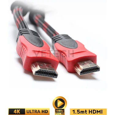 Vetech HDMI Kablo 1.5 Metre Örgü Sargılı Dayanıklı Full Hd Televizyon / Monitör / Tv HDMI