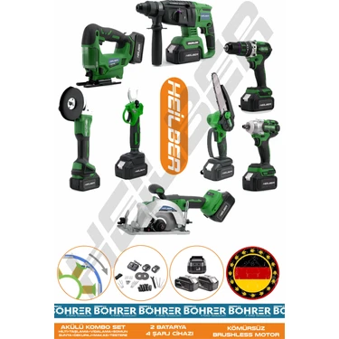 Heilber Alman 4 Akü 2 Şarj Cihazı V598 Profesyonel 8 Makine Fiyatı