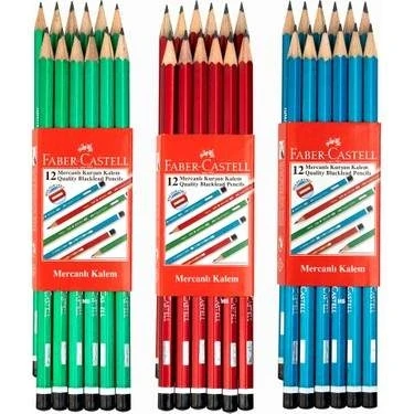 Faber-Castell 12'li Köşeli Mercanlı Kurşun