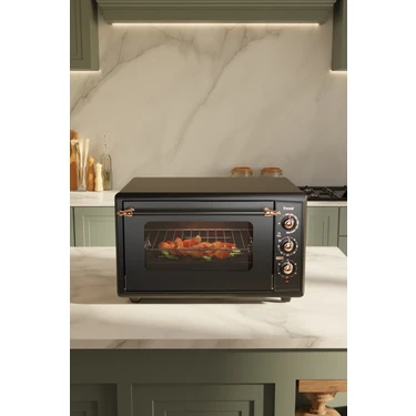 Fressi FR-MF01 Vintage Retro 46 Litre Turbo, Lambalı, Termostatlı, Saatli Midi Fırın