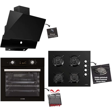 Luxell Opall Siyah 15 Program Ankastre Set (DA-830-40