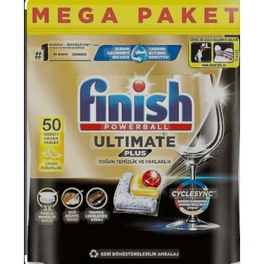 Finish Ultimate Plus 50 Kapsül Bulaşık Makinesi Deterjanı