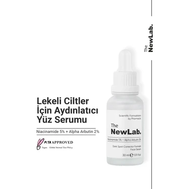 The NewLab. Lekeli Ciltler İçin Aydınlatıcı Yüz Serumu Niacinamide 5% + Alpha Arbutin