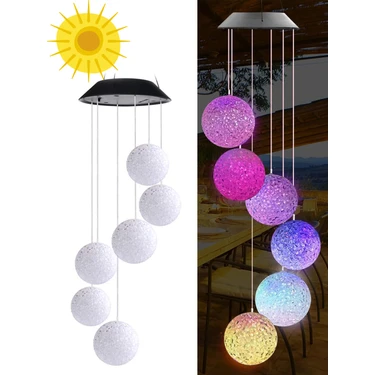 Greentech Güneş Enerjili Renk Geçişli Kristal Top Aydınlatma /