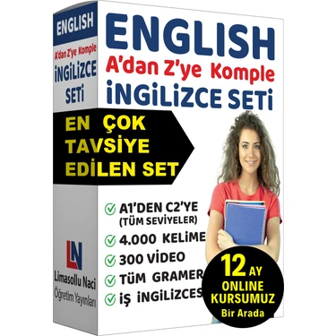 Limasollu Naci Öğretim Yayınları İngilizce Eğitim Seti Kelime Gramer Öğrenme Konuşma Sınav Hazırlık