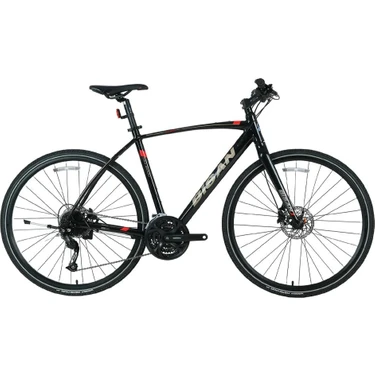 Bisan Trx 8600 Deore 30 Vites 54CM Metalik Parlak Siyah Kırmızı Şehir