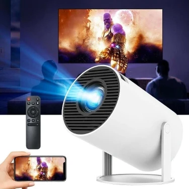 Ultrax HY300 Taşınabilir Sinema Projektörü Ev Sineması Bluetooth Android 11 Akıllı Projeksiyon Wifi