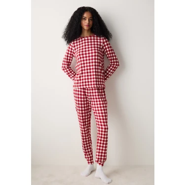 Penti Red Gingham Termal Kırmızı Pijama