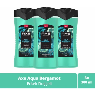 Axe Premium Collection Duş Jeli Aqua Bergamot 3 In 1 Vücut Saç Yüz 300 ml