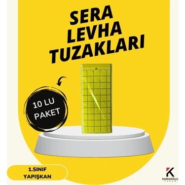 Sarı Yapışkan Levha Tuzak, Yapışkan Sinek Tuzağı ,sera ve Bahçe Tuzağı 25 cm x 10 cm Adet
