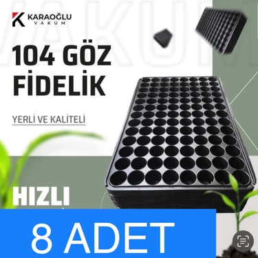 Karaoğlu Vakum Ambalaj Fidelik Viyol 8 Adet 104 Göz Fide Viyolü Fide Altlığı Tohum Yetiştirme