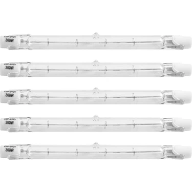 5 Paket R7S 118MM 300W 230V, R7S Halojen Doğrusal Ampul, Inşaat Çalışmaları Için Kısılabilir