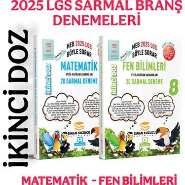 8.sınıf Matematik + Fen Bilimleri '2'li Sarmal Branş Deneme Seti Ikinci Doz (2025