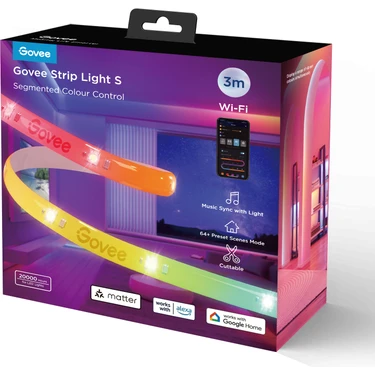 Govee LED Şerit 3m Renkli Koruyucu Kaplama ile 12V İç Mekan