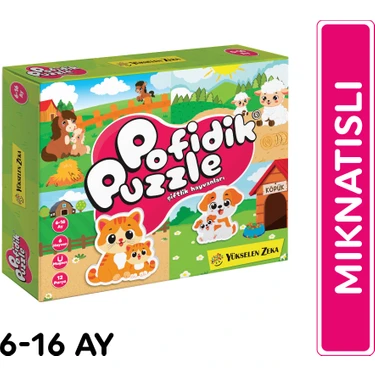 Yükselen Zeka 6-16 Ay İlk Pofidik Magnet Puzzle - Çiftlik Hayvanları Başar