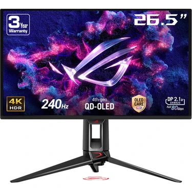 Asus Rog Swıft PG27UCDM Gamıng 4K Qd-Oled Gsync Uyumlu Hdr 400 3840X2160 0.03MS 240Hz 450CD