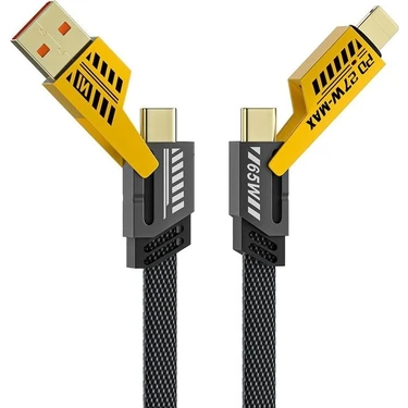 Lopard 4in1 Süper Hızlı Şarj Kablosu 65W Şarj Usb'den Type-C'/lightning'e Type-C'den