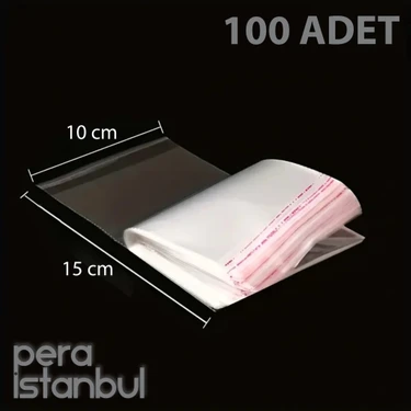 100 Adet 10X15 Kendinden Yapışkanlı Açılıp Kapanabilir Şeker Kurabiye Şeffaf Plastik Poşet