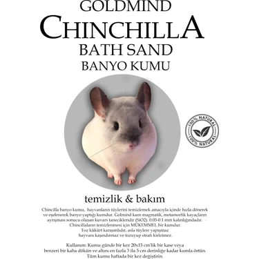 Gold Mind 2kg, Chinchilla - Hamster Banyo Kumu, Kemirgen Kumu