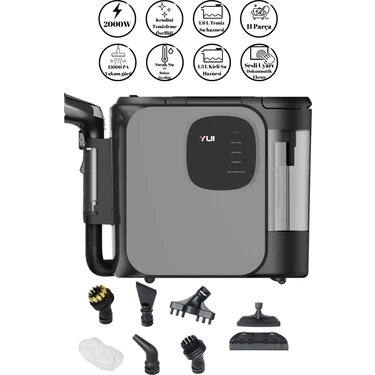 Yui X300 Pro Max 2000 W Buharlı Halı ve Koltuk Yıkama Makinesi-Buharlı Temizlik