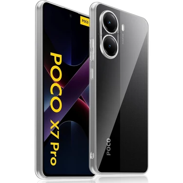 M.tk moveteck Xiaomi Poco X7 Pro Kılıf Kamera Korumalı Çıkıntılı Yumuşak Şeffaf Silikon Kapak
