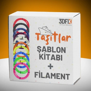 3DFIX 3D Kalem Taşıtlar Tema Seti - (Kalemsiz) - (Filament + Şablon