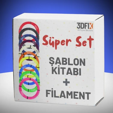 3DFIX 3D Kalem Süper Tema Seti - (Kalemsiz) - (Filament + Şablon