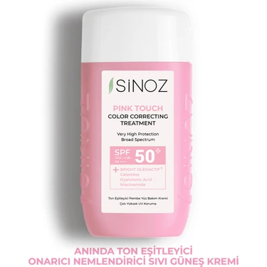 Sinoz Pink Touch Anında Ton Eşitleyici Pembe Yüz Bakım Kremi Spf50 - Mineral Güneş Filtresi