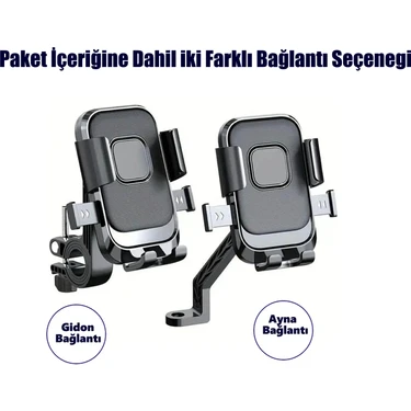 Outfire Motosiklet,bisiklet ,scooter Için 360 Derece Dönebilen Gidon ve  Ayna Bağlantılı Telefon