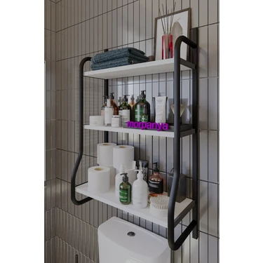 Morpanya Elony Klozet Üstü Düzenleyici Raf Banyo Düzenleyici Raf Klozet Üstü Raf Banyo Raf