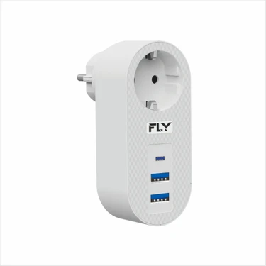 Fly 3400-01, 1 Soket, 2 Usb, 1 Type-C, Akım Korumalı Priz, 2.1A,