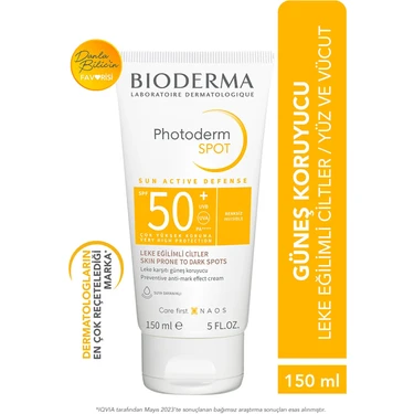 Photoderm SPOT SPF50+ Leke Karşıtı, Glabridin İçeren Yüksek Korumalı Yüz ve Vücut Güneş Kremi 150