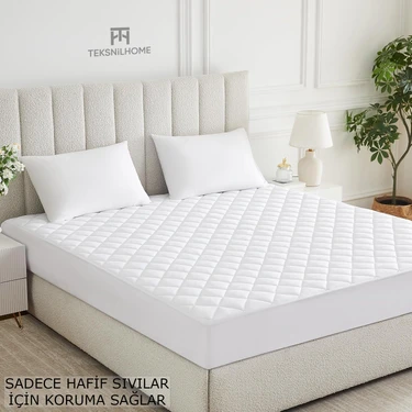 Teksnil Home  Mikrofiber Kapitone Yatak Koruyucu Alez Çarşaf Fitted 60 x
