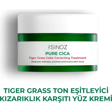 Sinoz Pure Cica Tiger Grass Ton Eşitleyici Yoğun Onarıcı  Yüz Kremi 15