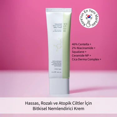 Resh Lab Unscented Cica Calming Daily Cream - Vegan Bitkisel Nemlendirici Krem