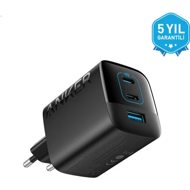 Anker Şarj Cihazı 336 Powerport 67W Yüksek Hızlı USB-C Gan Şarj  - PowerIQ 3.0 ve ActiveShield -