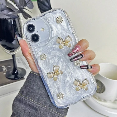 Zebana Apple iPhone 16 Uyumlu Kılıf Zebana Floral Silikon Kılıf