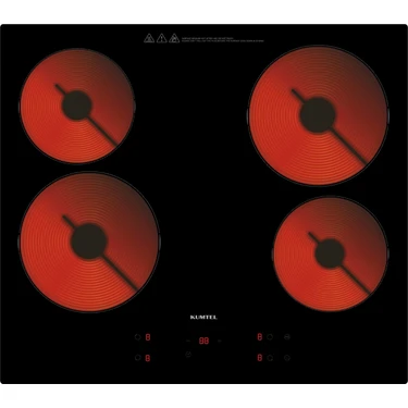 Kumtel Vitroseramik Elektrikli Siyah Cam Ankastre Ocak