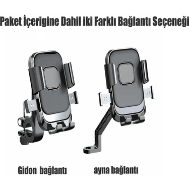 Outfire Motosiklet,bisiklet ,scooter Için 360 Derece Dönebilen Gidon ve  Ayna Bağlantılı Telefon