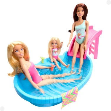 Barbie Bebek ve Havuz Oyun Seti