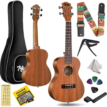 Midex CT-24M Set Maun Concert Ukulele (Softcase Capo Metod Nota Sticker Askı