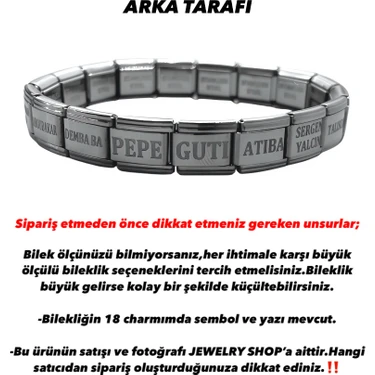 Jewelry Shop Beşiktaş Taraftar Nomination Charm Bileklik