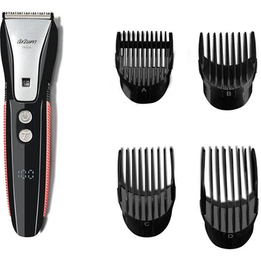 Arzum AR5230 Trace Saç Kesme Makinesi - Siyah, Paslanmaz Çelik Bıçak ve 60 dk Kablosuz