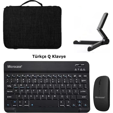 Microcase Xiaomi Pad 7/pad 7 Pro Tablet Için Türkçe Bluetooth Klavye+Mouse+Tablet Standı-Siyah