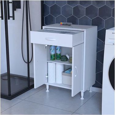 Modilayn Mutfak Dolabı Çekmeceli ve 2 Kapaklı Çok Amaçlı Dolap Banyo Dolabı Ofis Dolabı