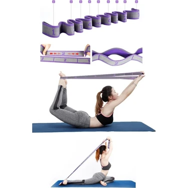 Nidage Profesyonel Jimnastik Eğitim Bandı 9 Seviyeli Pilates Yoga Direnç Spor Elastik Gergi Yoga